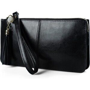 ❤️ Leather Wristlet Clutch for Women Ultra-Slim Ladies Credit Card Holder Wallet